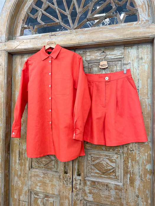 РУБАШКА свободная круизная (лен CAMELIA) - фото 35087