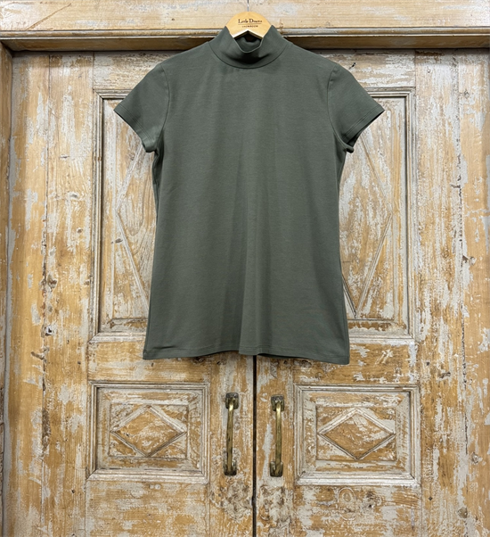 ВОДОЛАЗКА c короткой стойкой и коротким рукавом (из хлопкового трикотажа, зеленая) - фото 38597