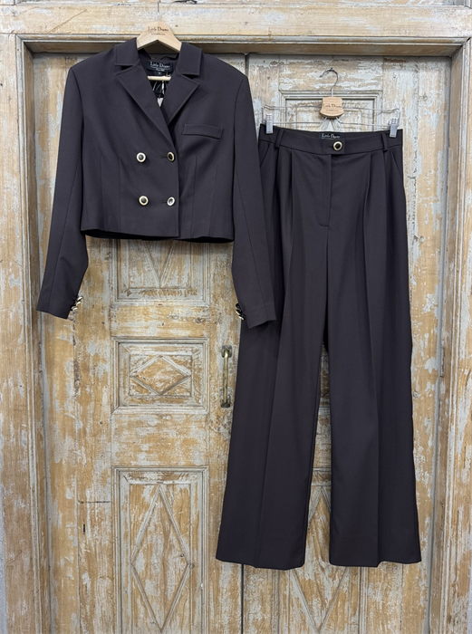 БРЮКИ New Палаццо с 2 защипами (из костюмной поливискозы, КОФЕЙНО-ШОКОЛАДНЫЙ) - фото 38649