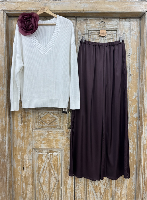 БРЮКИ ШИРОКИЕ односторонние, свободные, на мягкой резинке, OneSize (из атласа arm), ИНЖИР - фото 38709