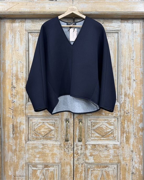 БЛУЗКА-ТОП с рукавами "летучая мышь" из Хлопкового неопрена с начесом - фото 38778