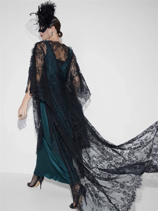 ПЛАТЬЕ-НАКИДКА будуарная из кружева в пол - фото 38915