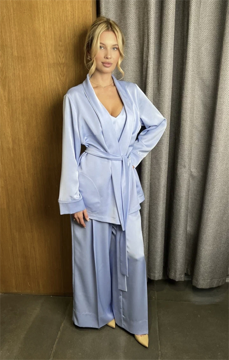 БРЮКИ ШИРОКИЕ ПРЯМЫЕ  укороченные c защипом на талии (из вискозы-кади) - фото 38933