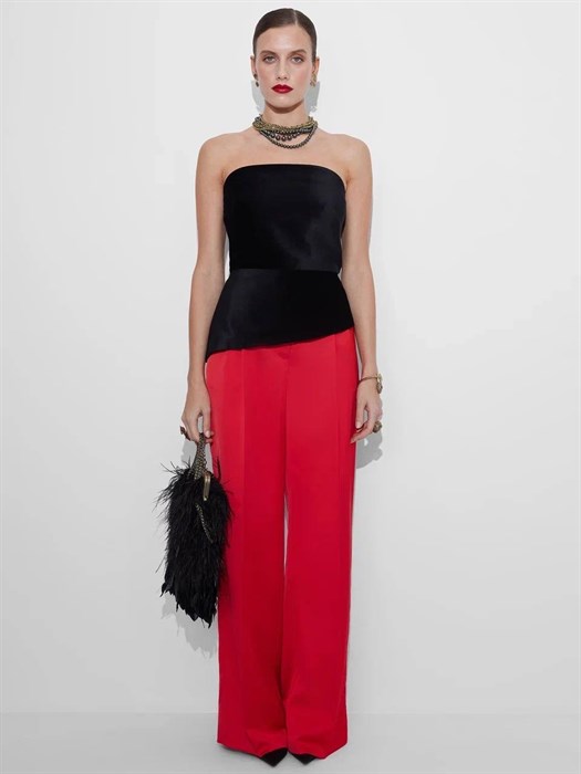 БРЮКИ New Палаццо с 2 защипами (из атласа) - фото 39041