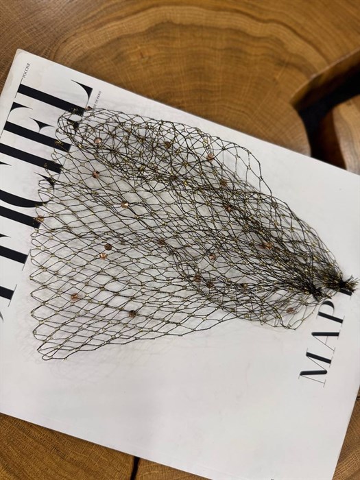 СЕТОЧКА для волос со стразами (черная с золотистыми) by Beretkah - фото 39532