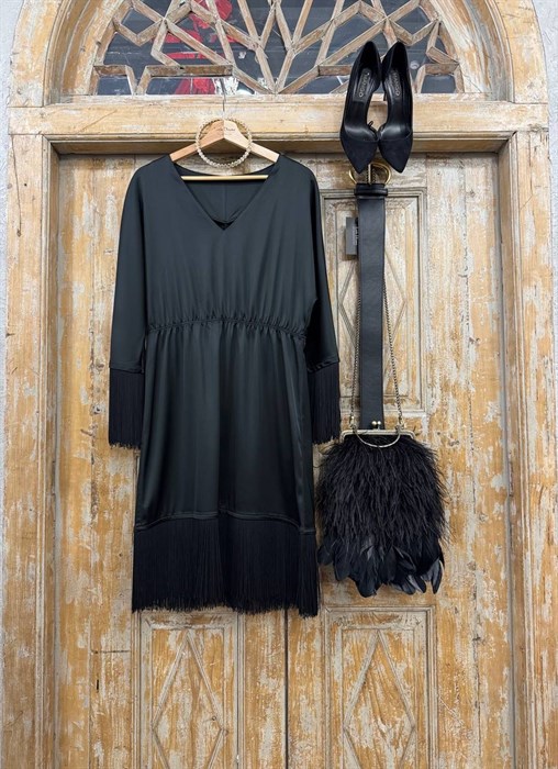 ПЛАТЬЕ мини с бахромой - фото 39893