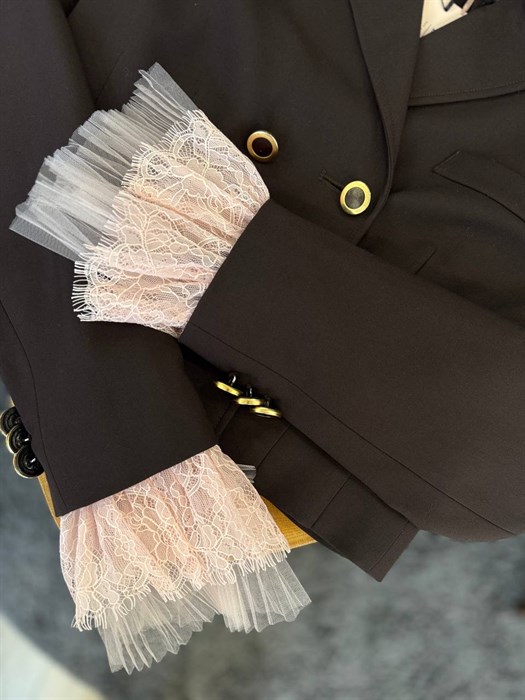 МАНЖЕТЫ плиссе с кружевом на ленте LittleDramaQueen - фото 40393