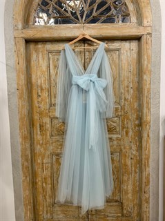 ПЛАТЬЕ вечернее - SWAN - миди, из фатина на завязках, юбка солнце, с комбинацией - фото 11724