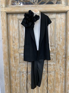 КАРДИГАН-ЖИЛЕТ со спущенным плечом в стиле oversize (из пальтовой шерсти) - фото 14913