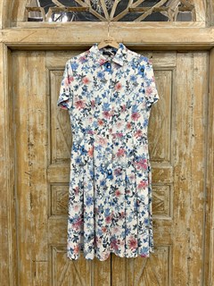 ПЛАТЬЕ-РУБАШКА с рубашечным воротником и юбкой на сборке, цветочное (ЛЕТО) - фото 16629