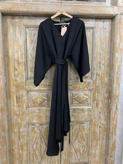 ПЛАТЬЕ вечернее  с рукавами кимоно, юбка ассиметрия по косой (из вискозы-кади) - фото 20250
