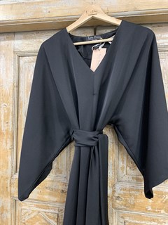 ПЛАТЬЕ вечернее  с рукавами кимоно, юбка ассиметрия по косой (из вискозы-кади) - фото 20251