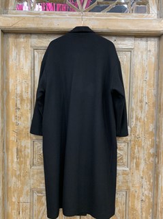 КАРДИГАН-ПАЛЬТО в стиле oversize (из черной пальтовой шерсти, утепленное) - фото 20809