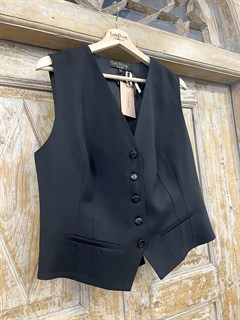 ЖИЛЕТКА для костюма-тройки (из черной шерсти) - фото 21965