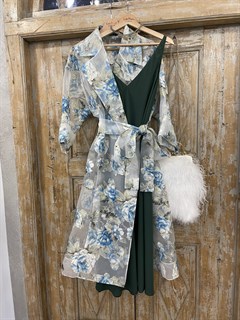 НАКИДКА-платье-плащ из органзы (из в крупные цветы) - фото 22880
