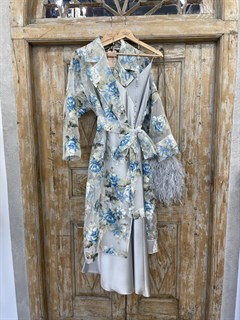 НАКИДКА-платье-плащ из органзы (из в крупные цветы) - фото 22934