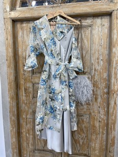 НАКИДКА-платье-плащ из органзы (из в крупные цветы) - фото 22935