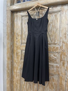 ПЛАТЬЕ приталенное, без рукавов, юбка многоклинка (из итальянского хлопка) - фото 23932
