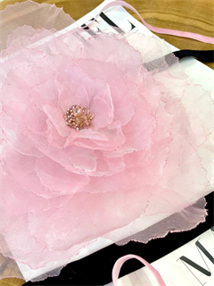 ЧОКЕР-ЦВЕТОК на бархатной ленте, розовый - фото 28014
