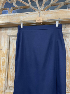 ЮБКА карандаш миди с разрезом (из премиум костюмной шерсти Royal Blue ) - фото 28563
