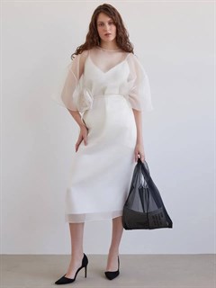 ЮБКА-карандаш однослойная (основа под органзу) из крепа с кружевом - фото 37691