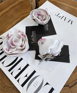 БРОШЬ цветок-бутон из японской вискозы в цветы - фото 37944