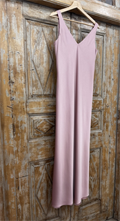 ПЛАТЬЕ КОМБИНАЦИЯ приталенное (D-100, двустороннее, двойное, на широких бретелях, из мягкого атласа), ПЫЛЬНАЯ-РОЗА - фото 37958