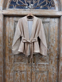 ЖАКЕТ-КИМОНО короткий OneSize  в японском стиле (из золотого жаккарда) - фото 37986