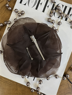 БРОШЬ-ЧОКЕР, ЦВЕТОК "РАНУНКУЛЮС" среднего размера (ШОКОЛАД) - фото 38096