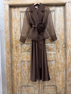 БРОШЬ-ЧОКЕР, ЦВЕТОК "РАНУНКУЛЮС" среднего размера (ШОКОЛАД) - фото 38100