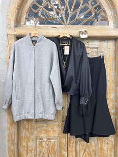 КУРТКА-БОМБЕР oversize (из премиальной шерсти в елочку) - фото 38142 КУРТКА-БОМБЕР oversize (из премиальной шерсти в елочку) - фото 38142