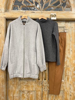 КУРТКА-БОМБЕР oversize (из премиальной шерсти в елочку) - фото 38144 КУРТКА-БОМБЕР oversize (из премиальной шерсти в елочку) - фото 38144