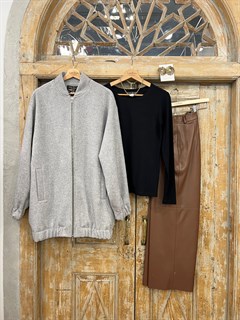 КУРТКА-БОМБЕР oversize (из премиальной шерсти в елочку) - фото 38145 КУРТКА-БОМБЕР oversize (из премиальной шерсти в елочку) - фото 38145