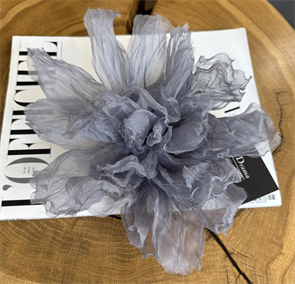 БРОШЬ-ЧОКЕР, ЦВЕТОК "ПИОН" среднего размера (ЖЕМЧУЖНО-СЕРЫЙ) - фото 38168