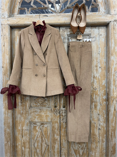 БРЮКИ ШИРОКИЕ ПРЯМЫЕ в ПОЛ  с высокой талией и накладными карманами (вельвет) - фото 38195