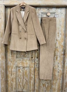 БРЮКИ ШИРОКИЕ ПРЯМЫЕ в ПОЛ  с высокой талией и накладными карманами (вельвет) - фото 38196