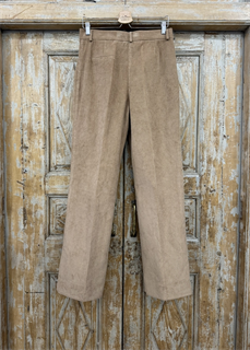 БРЮКИ ШИРОКИЕ ПРЯМЫЕ в ПОЛ  с высокой талией и накладными карманами (вельвет) - фото 38197