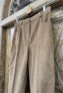 БРЮКИ ШИРОКИЕ ПРЯМЫЕ в ПОЛ  с высокой талией и накладными карманами (вельвет) - фото 38198