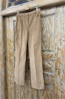 БРЮКИ ШИРОКИЕ ПРЯМЫЕ в ПОЛ  с высокой талией и накладными карманами (вельвет) - фото 38199