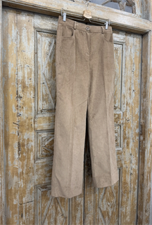 БРЮКИ ШИРОКИЕ ПРЯМЫЕ в ПОЛ  с высокой талией и накладными карманами (вельвет) - фото 38200