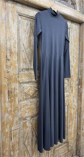 ПЛАТЬЕ длинное "Вторая кожа" с горлом, юбкой-колокол и длинными рукавами (из нежного вискозного джерси BL) - фото 38236