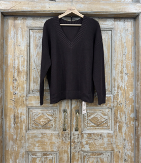 ДЖЕМПЕР двусторонний (V-образный и круглый вырез)  из хлопка, ШОКОЛАДНЫЙ - фото 38288