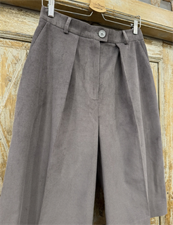 БРЮКИ-БЕРМУДЫ ШИРОКИЕ (от ПАЛАЦЦО) со 1 складкой, с посадкой на талии (из вельвета) - фото 38358