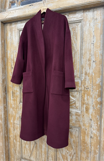 КАРДИГАН-ПАЛЬТО в стиле oversize (из шерсти с кашемиром, МАРСАЛА) - фото 38503