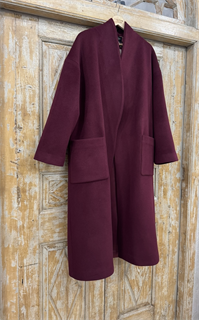 КАРДИГАН-ПАЛЬТО в стиле oversize (из шерсти с кашемиром, МАРСАЛА) - фото 38505