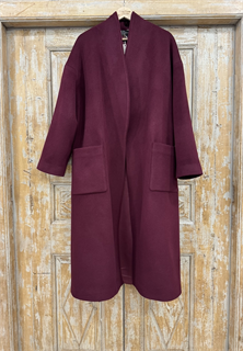 КАРДИГАН-ПАЛЬТО в стиле oversize (из шерсти с кашемиром, МАРСАЛА) - фото 38507