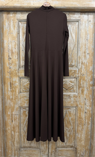 ПЛАТЬЕ длинное "Вторая кожа" с горлом, юбкой-колокол и длинными рукавами (из нежного вискозного джерси Mtt) - фото 38541