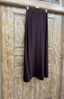 ЮБКА трапеция по косой двойная двусторонняя, длина 100 см от талии (из атласа ARMANI), ИНЖИР - фото 38552