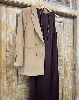 ПЛАТЬЕ-комбинация с американской проймой (из премиум атласа ARMANI, двойное), ИНЖИР - фото 38570