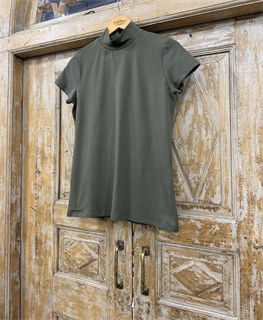 ВОДОЛАЗКА c короткой стойкой и коротким рукавом (из хлопкового трикотажа, зеленая) - фото 38595